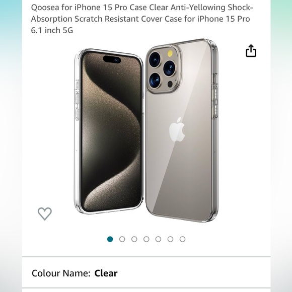 NEW iPhone 15 Pro Case Clear, anti-yellowing cover case 6.1 inch - Picture 2 of 10